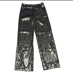 A New Day Shimmering Gray Women Pants Trousers Sequin 4 EUC Party New Years Eve